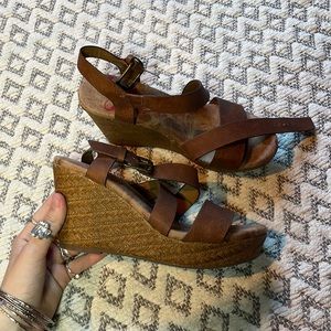 Jellypop Tan Wedge Strap Heels